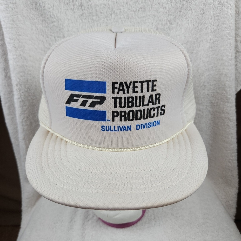 Vintage Headmost Fayette Tubular‎ Products Hat White Mesh Rope Snapback Cap